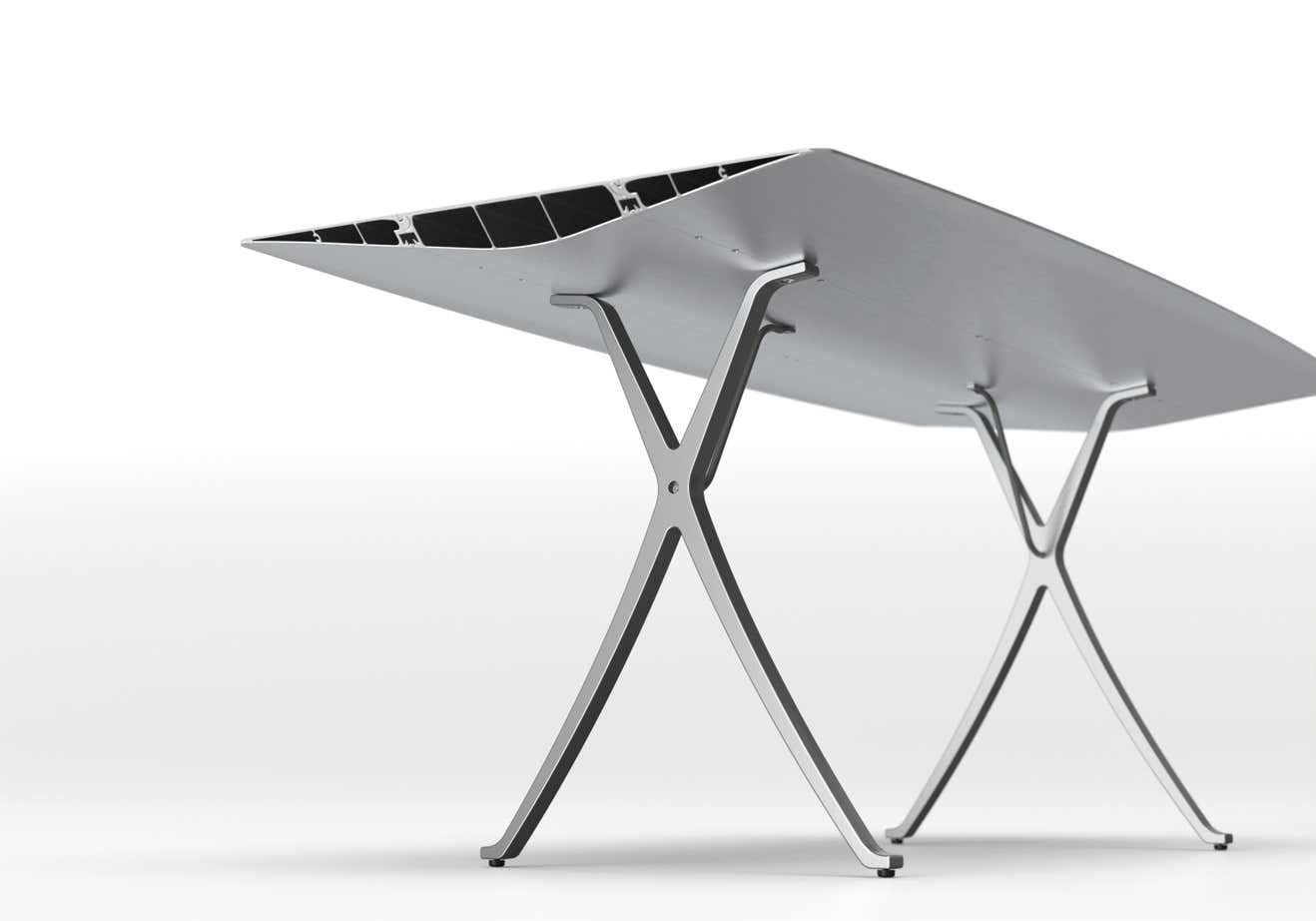 Outdoor Garden Table B 90cm Anodized Silver Top with Aluminum Legs

Materials: 
Aluminium

Dimensions: 
D 90 cm x W 300 cm x H 74 cm

The Table B, which inaugurated the Extrusions Collection in 2009, can reach up to five metres using a