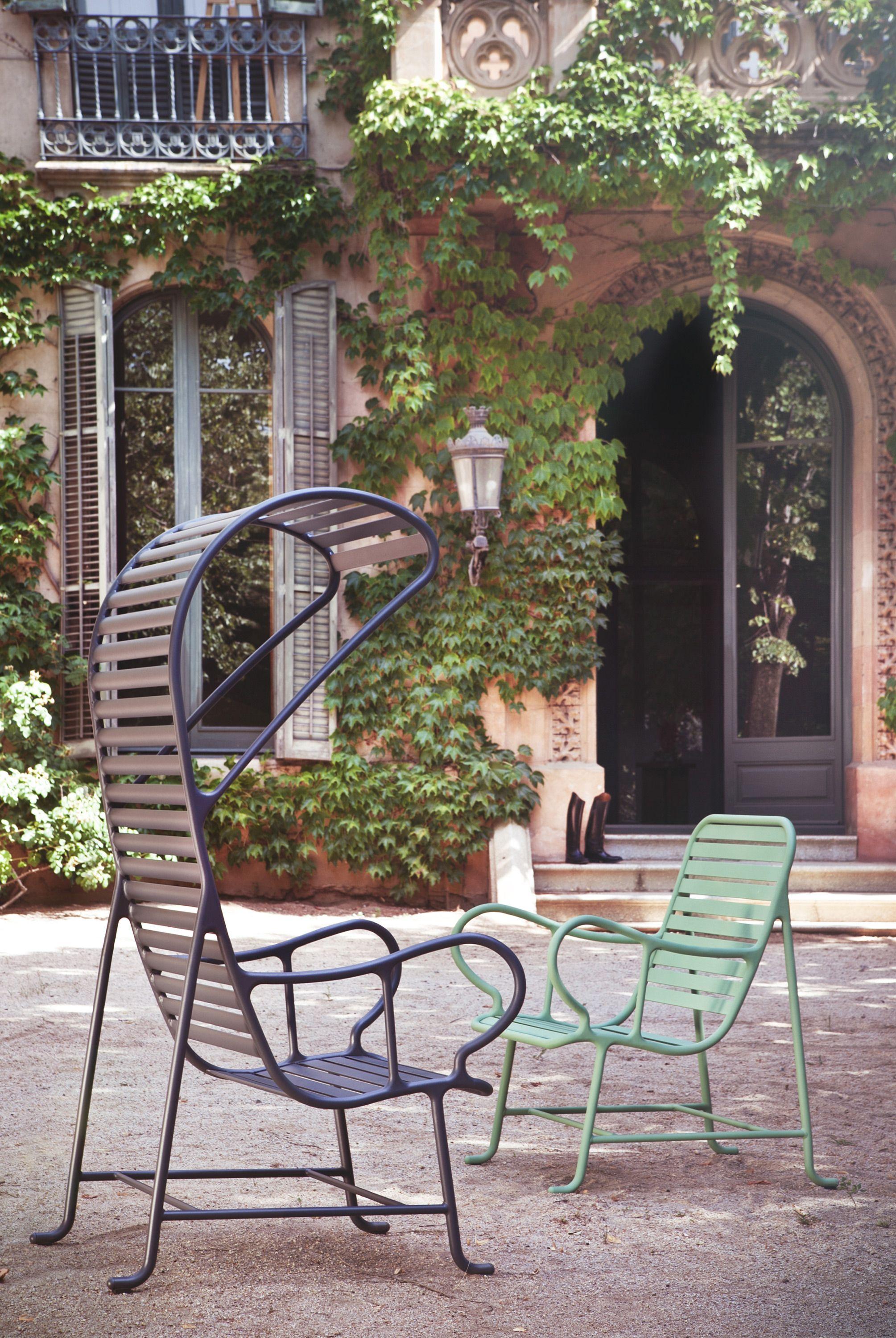 Contemporary Outdoor Gardenias Armchair with pergola, by Jaime Hayon, terrace garden green For Sale