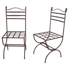 Retro Outdoor Hand Forged Wrought-Iron Chairs French Provincial Style