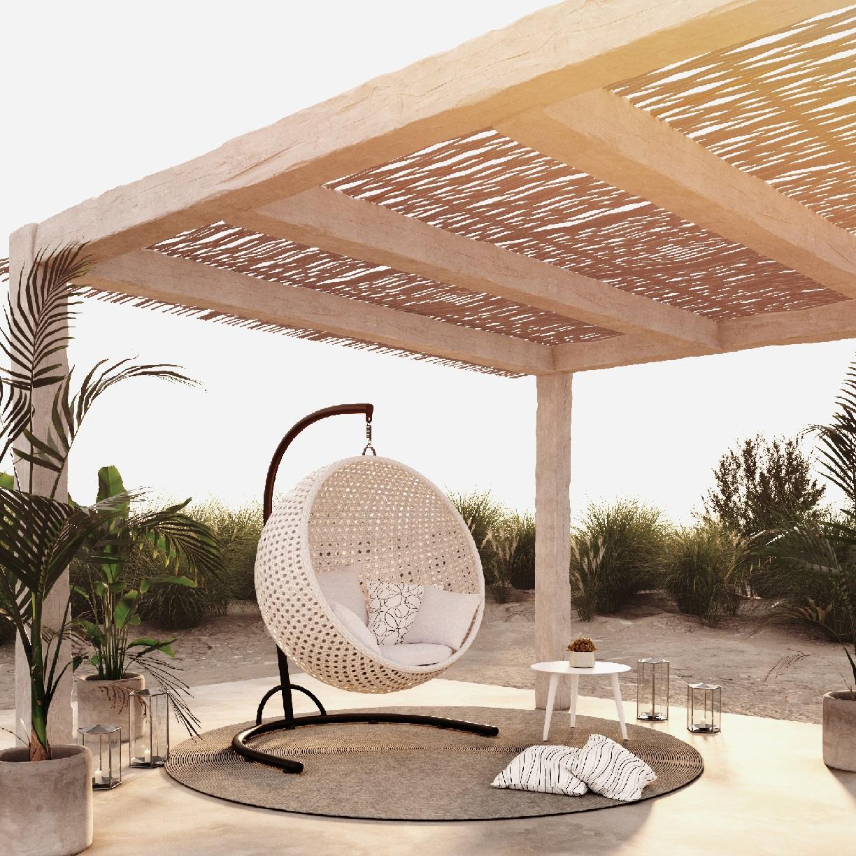 Modern Outdoor Hanging Basket Chair  For Sale