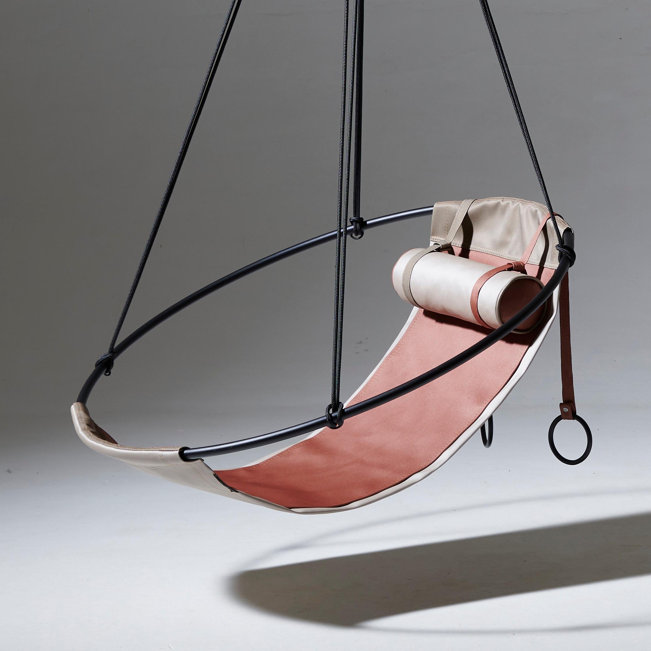 Minimalist Outdoor Hanging Chair in Sandy Earth tomes For Sale