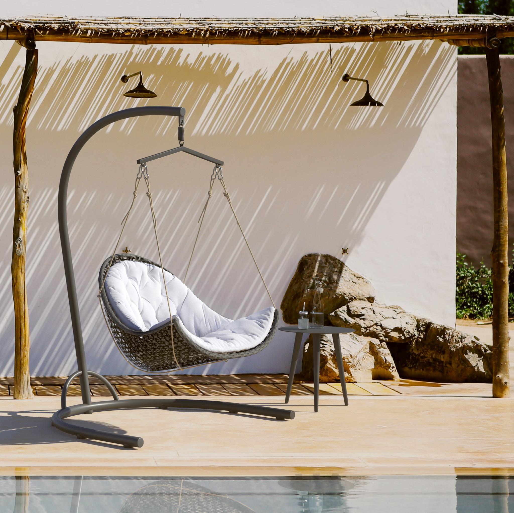 Hand-Crafted Outdoor Hanging Wicker Chair  For Sale