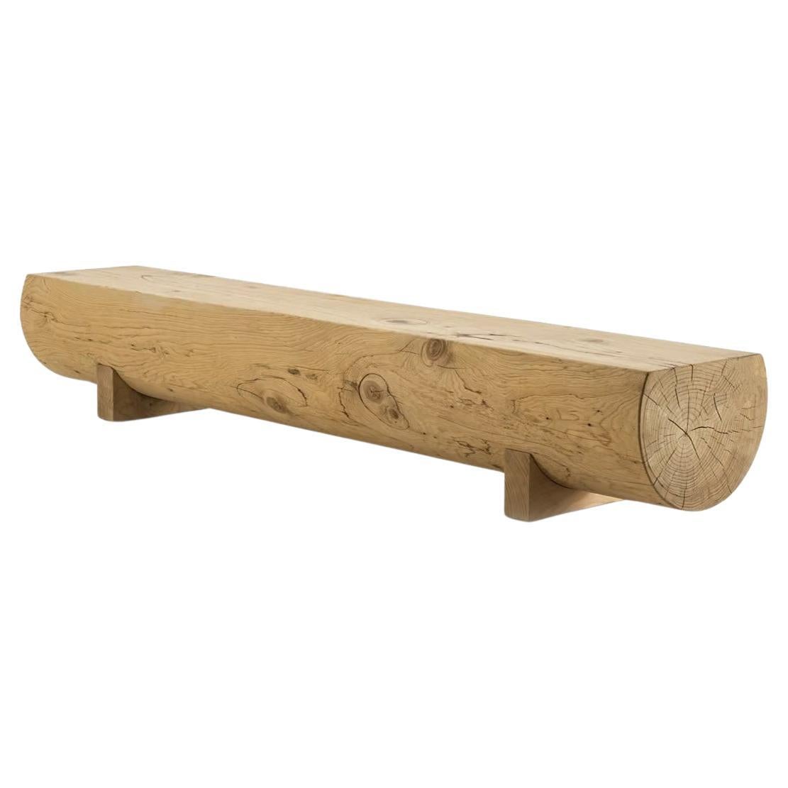 Outdoor/Indoor Bench Made From A Single Block of Scented Cedar For Sale