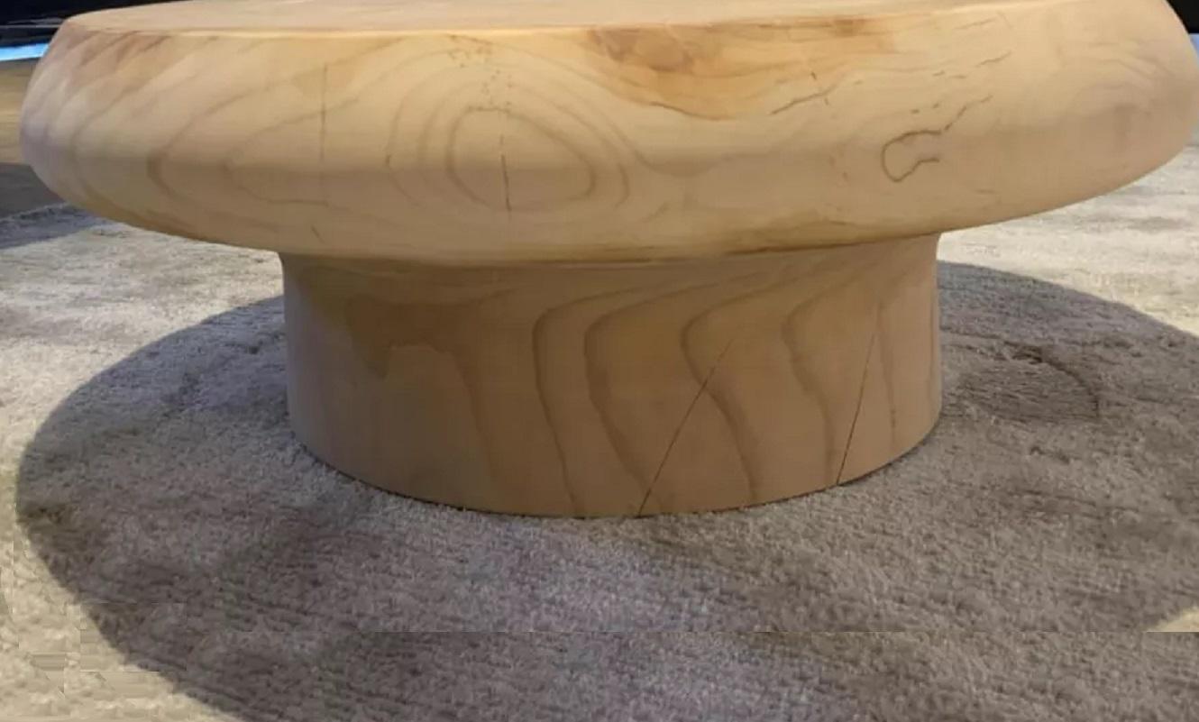 Outdoor/Indoor Coffee Table Made From A Single Block of Scented Cedar In New Condition For Sale In New York, NY