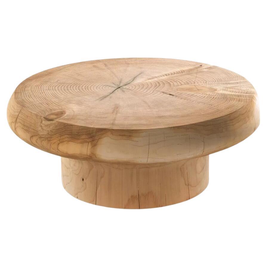 Outdoor/Indoor Coffee Table Made From A Single Block of Scented Cedar For Sale