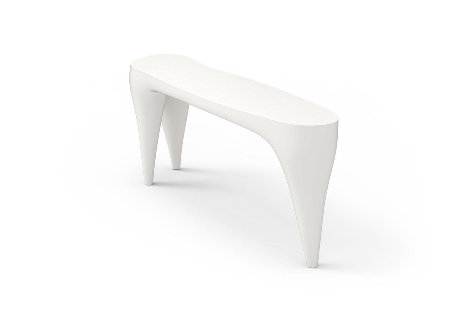 Modern Outdoor Indoor Console Made to Order in Matte White Lacquer For Sale