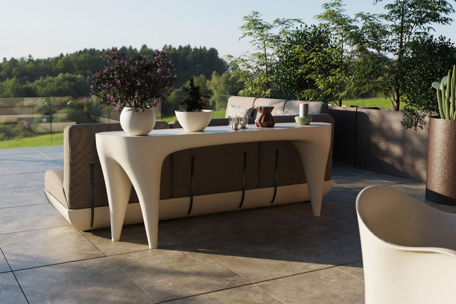 Portuguese Outdoor Indoor Console Made to Order in Matte White Lacquer For Sale