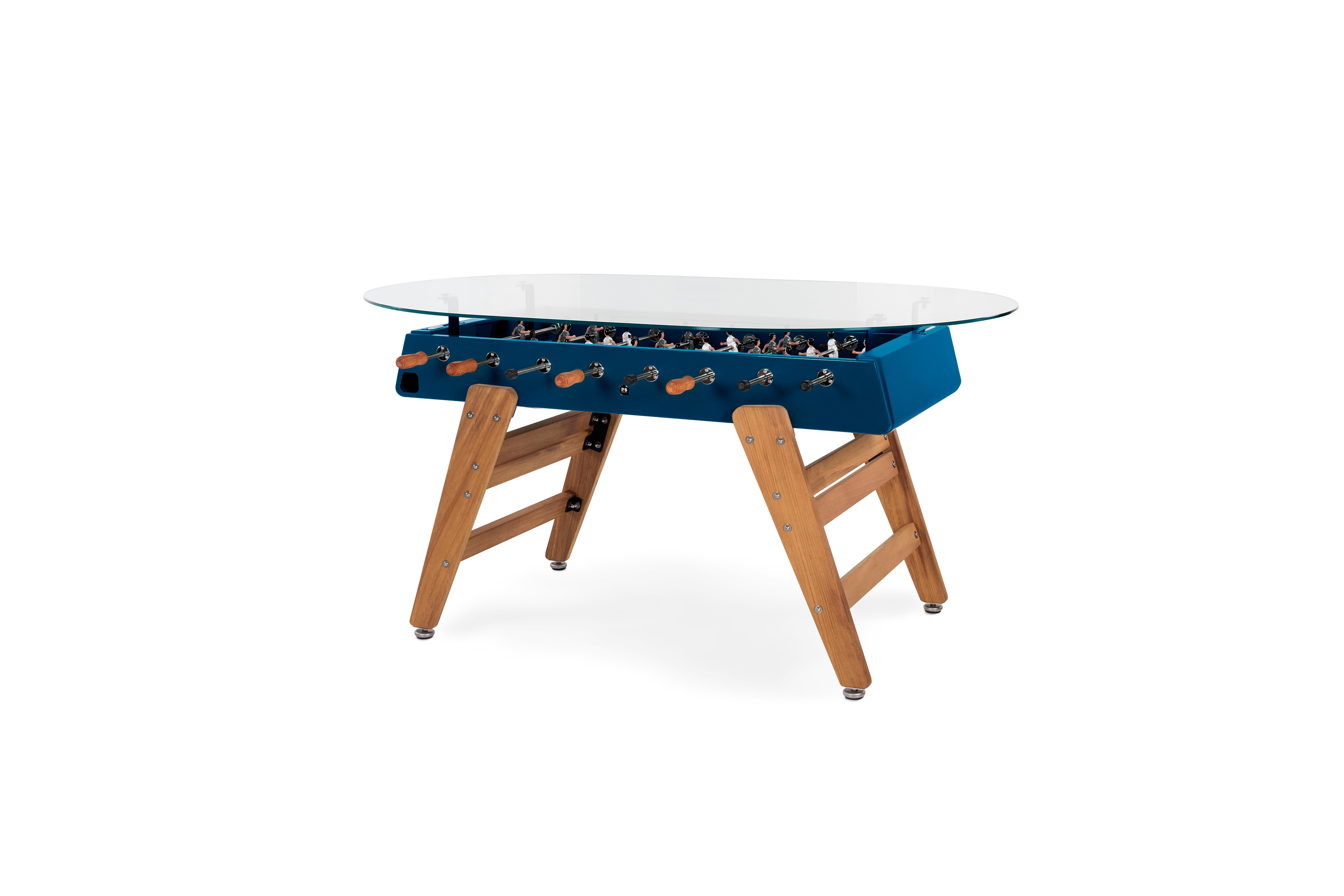 MESA DE COMEDOR DE FÚTBOL VERDE RS3 MADERA
DISEÑADO POR RAFAEL RODRÍGUEZ para RS Barcelona

Con la mesa de futbolín RS3 Wood, un nuevo jugador entra en el juego. Juegos con un toque de madera. Un diseño más cálido para los que saben que la