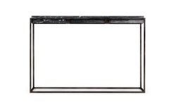 Console in Antiqued Pewter and Marble for Indoor or Outdoor