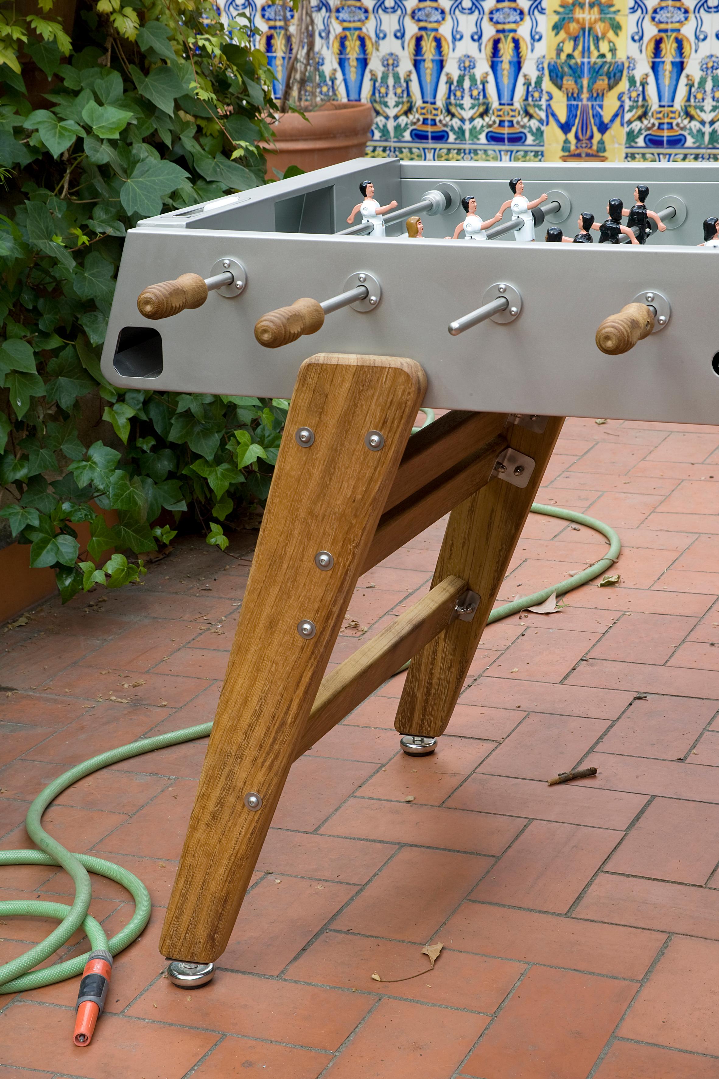 Peint Extérieur/Indoor TABLE DE FOOSBALL BLANCHE & BOIS RS3 WOOD by RS Barcelona en vente