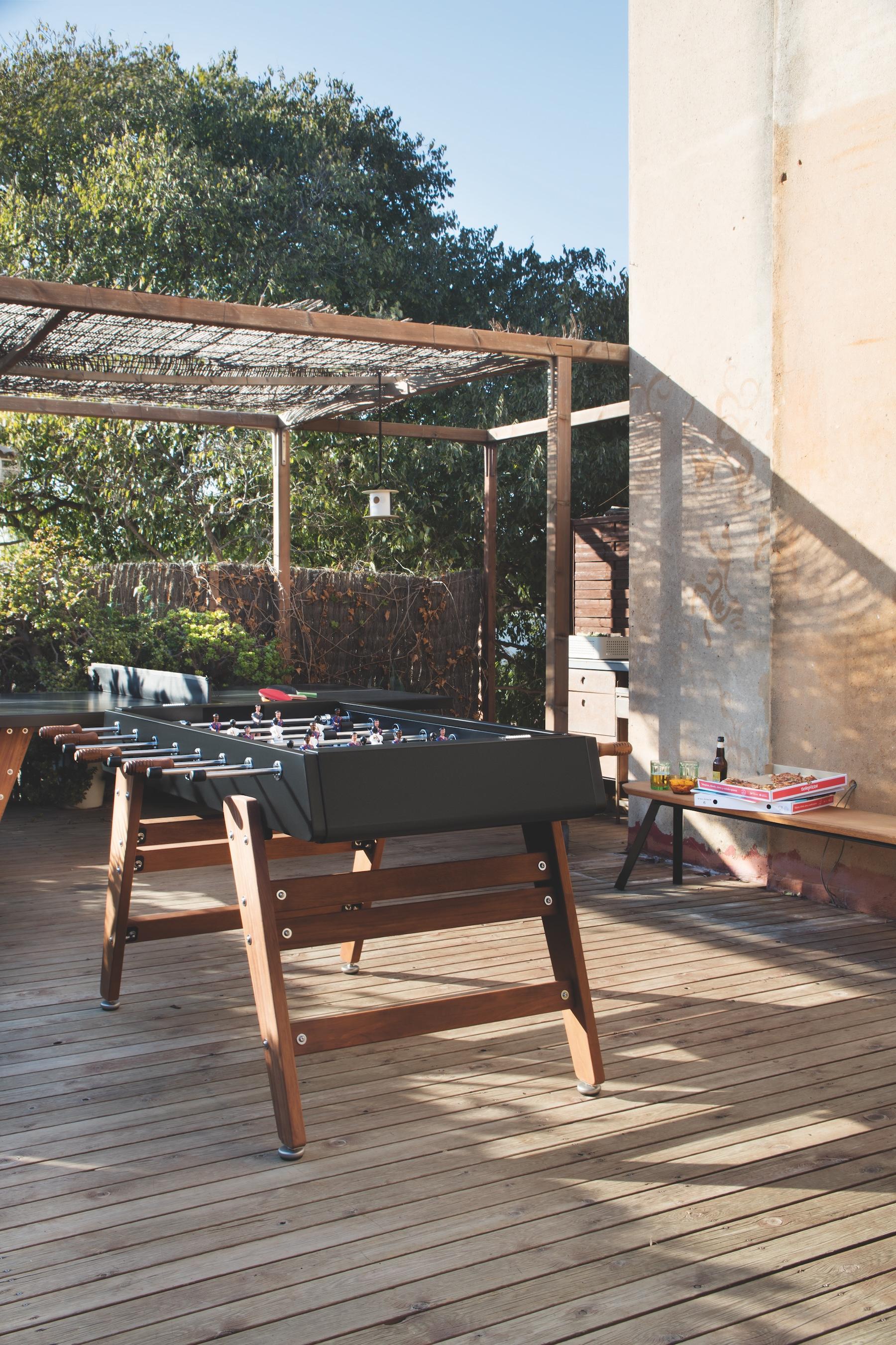 Acier inoxydable Extérieur/Indoor TABLE DE FOOSBALL BLANCHE & BOIS RS3 WOOD by RS Barcelona en vente