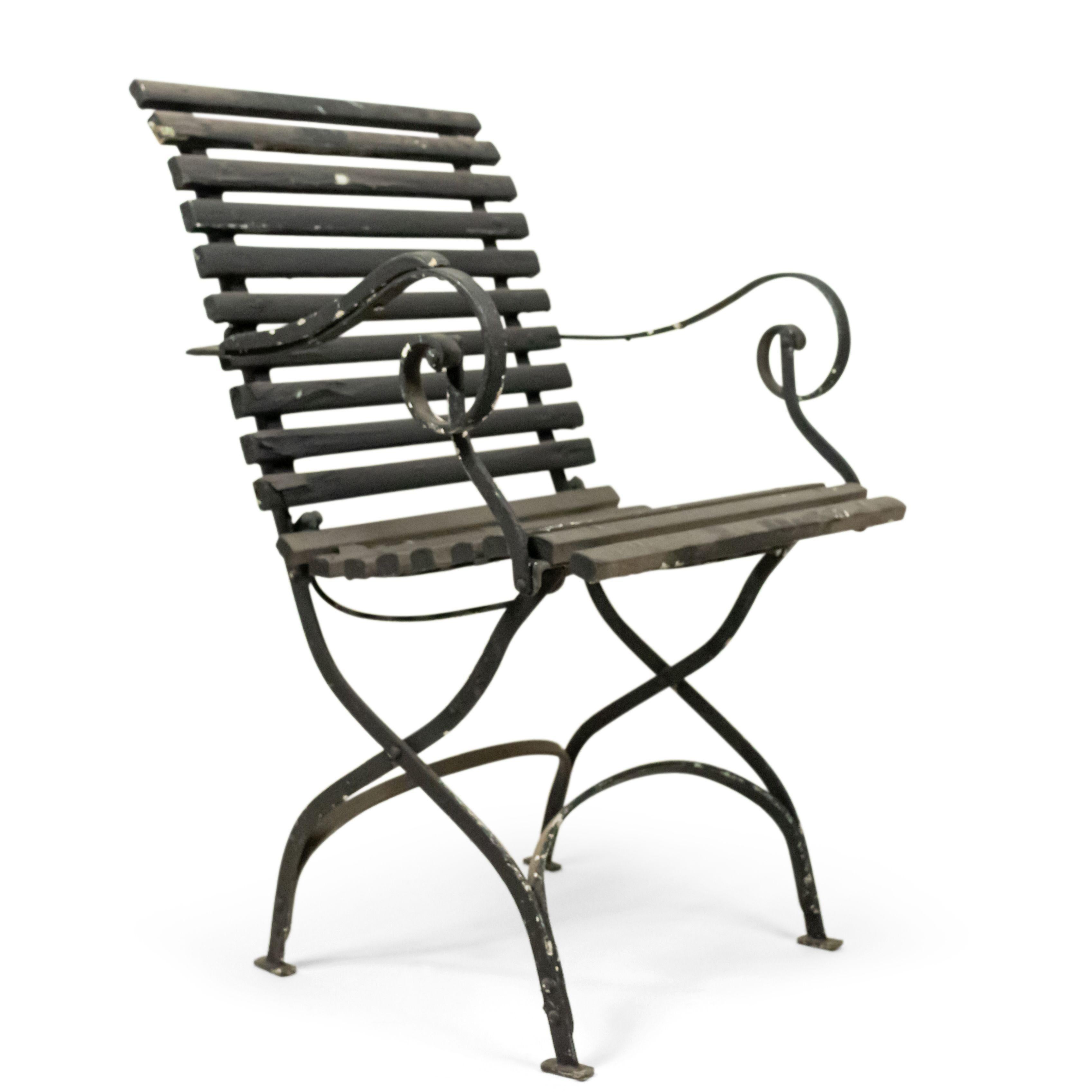 American Outdoor Iron Folding Chairs For Sale