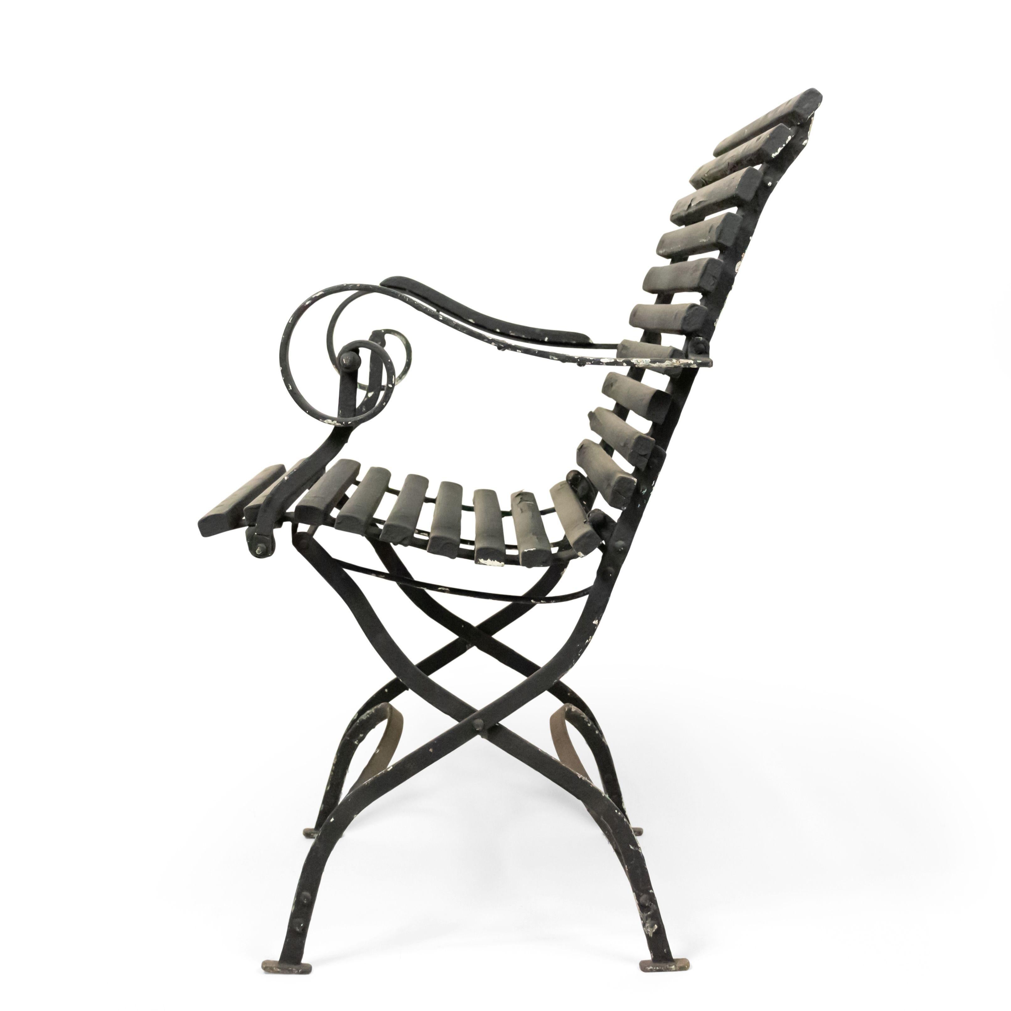 20th Century Outdoor Iron Folding Chairs For Sale