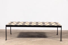 Outdoor Iron Tile Coffee Table with Vintage French Tiles