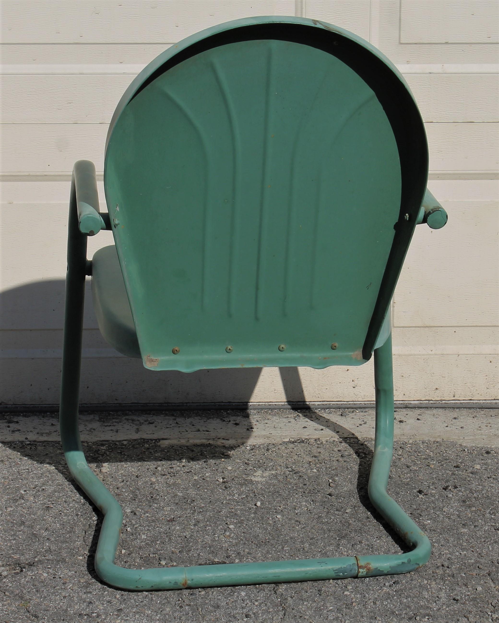 Outdoor Lawn/ Beach Metal Chairs in Sea Foam Green, 4 3
