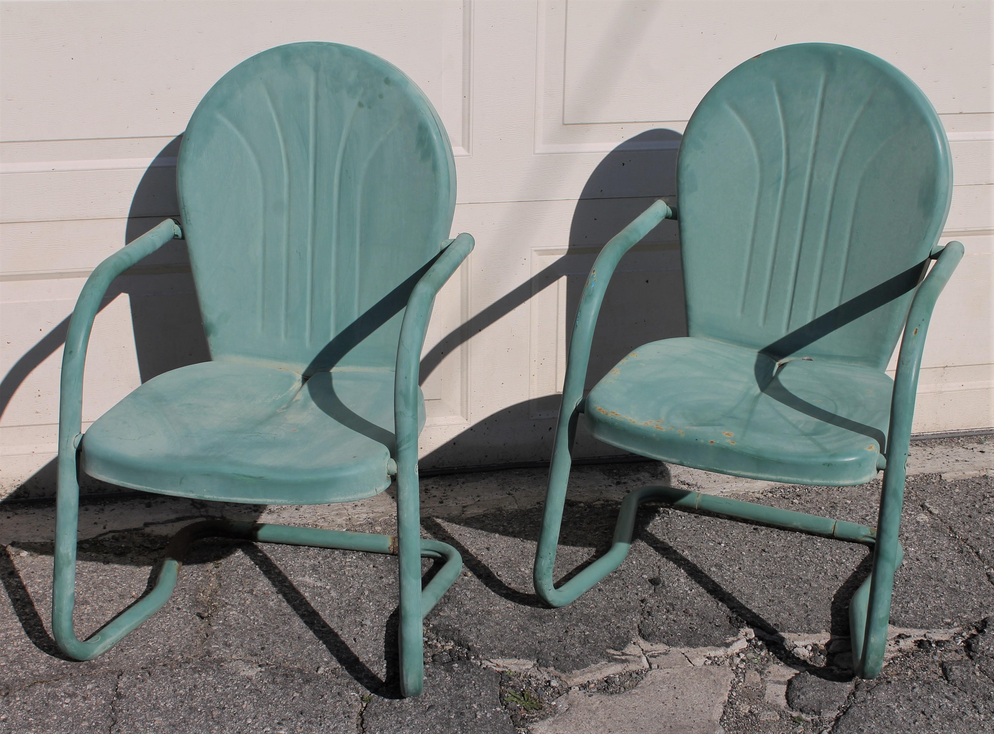 Adirondack Outdoor Lawn/ Beach Metal Chairs in Sea Foam Green, 4