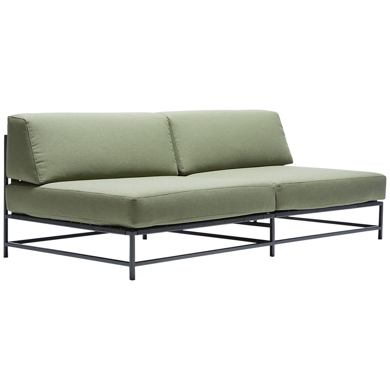 Outdoor Leaf and Charcoal Loveseat