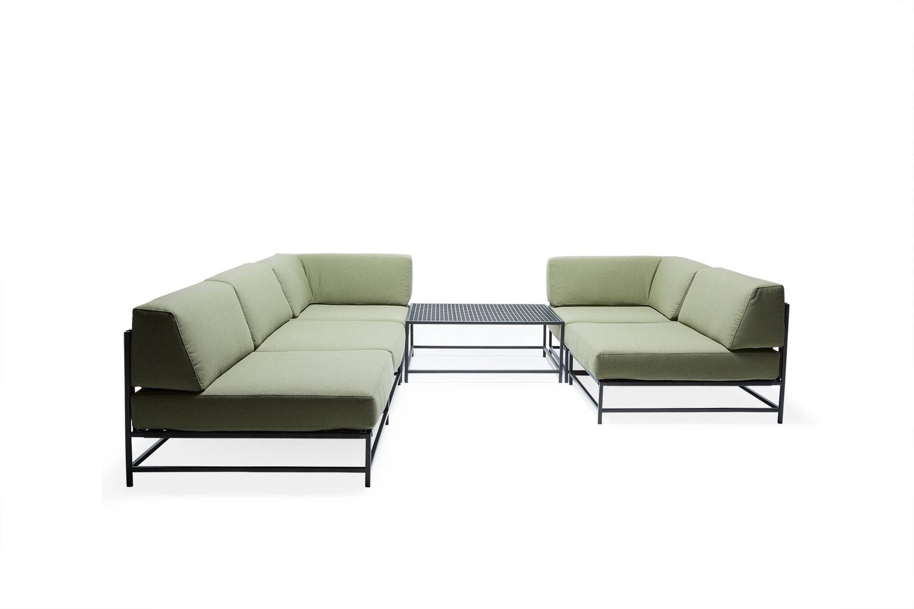 Contemporary Outdoor Leaf & Charcoal Sectional For Sale