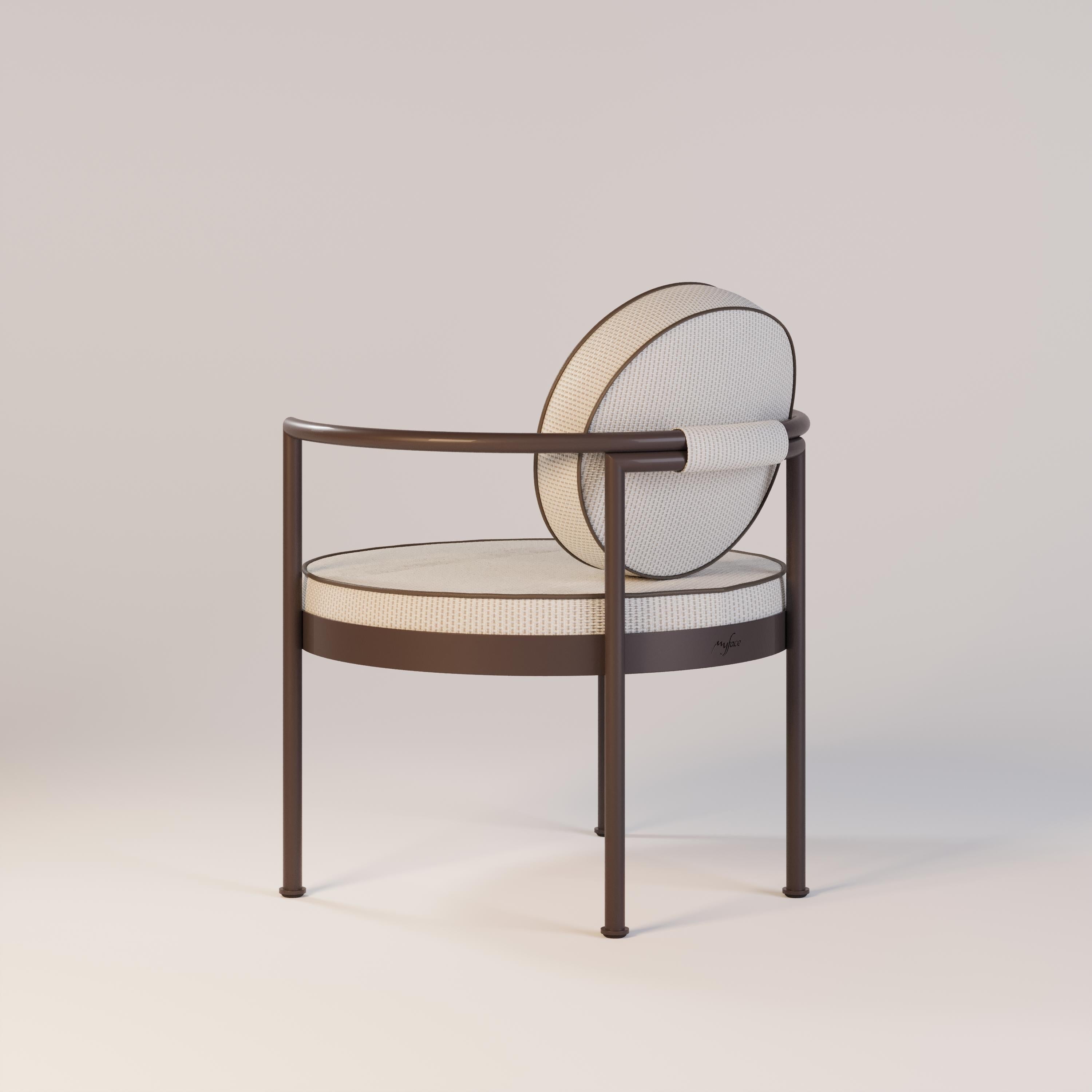 Modern Outdoor Lounge Chair with a Brown Frame For Sale