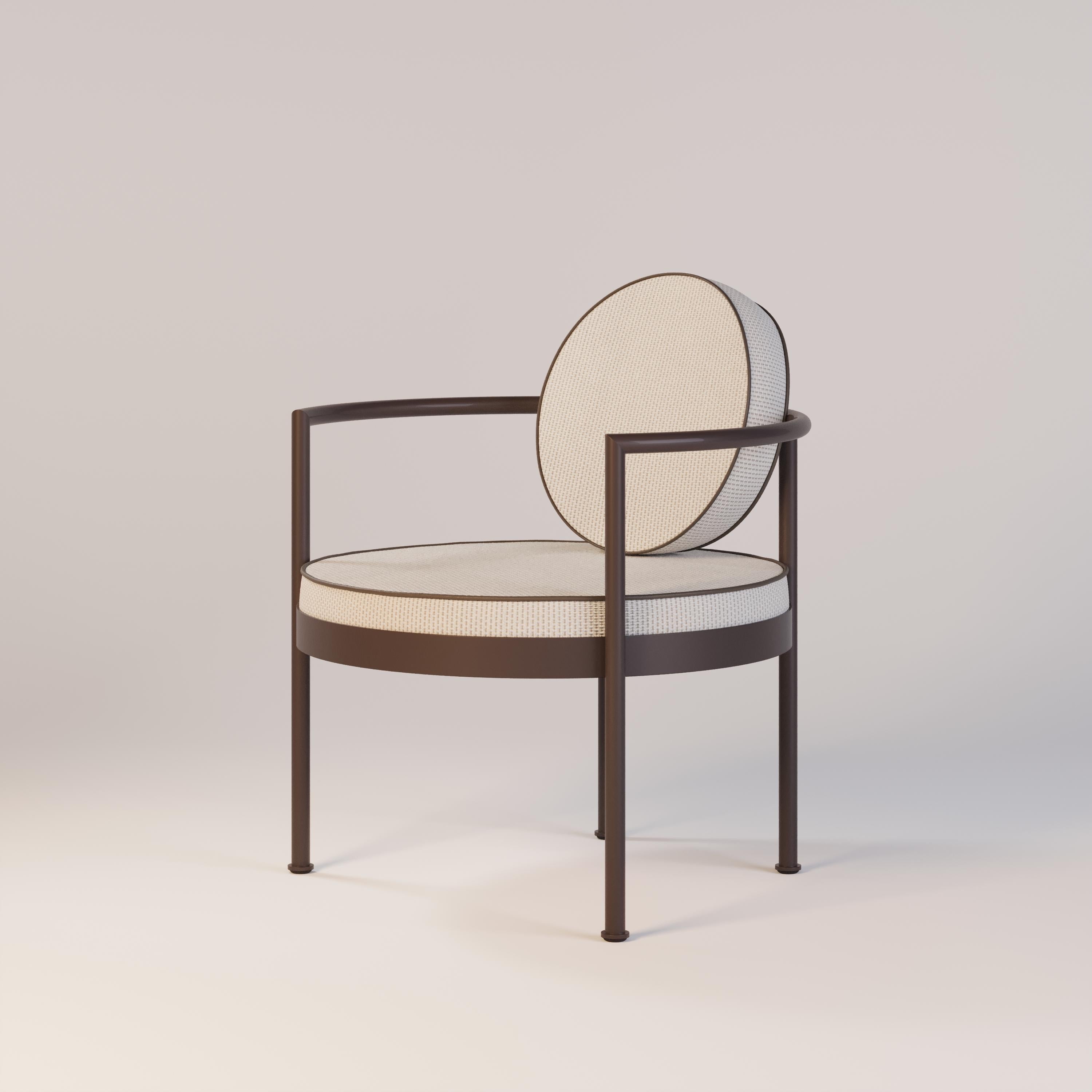 Portuguese Outdoor Lounge Chair with a Brown Frame For Sale