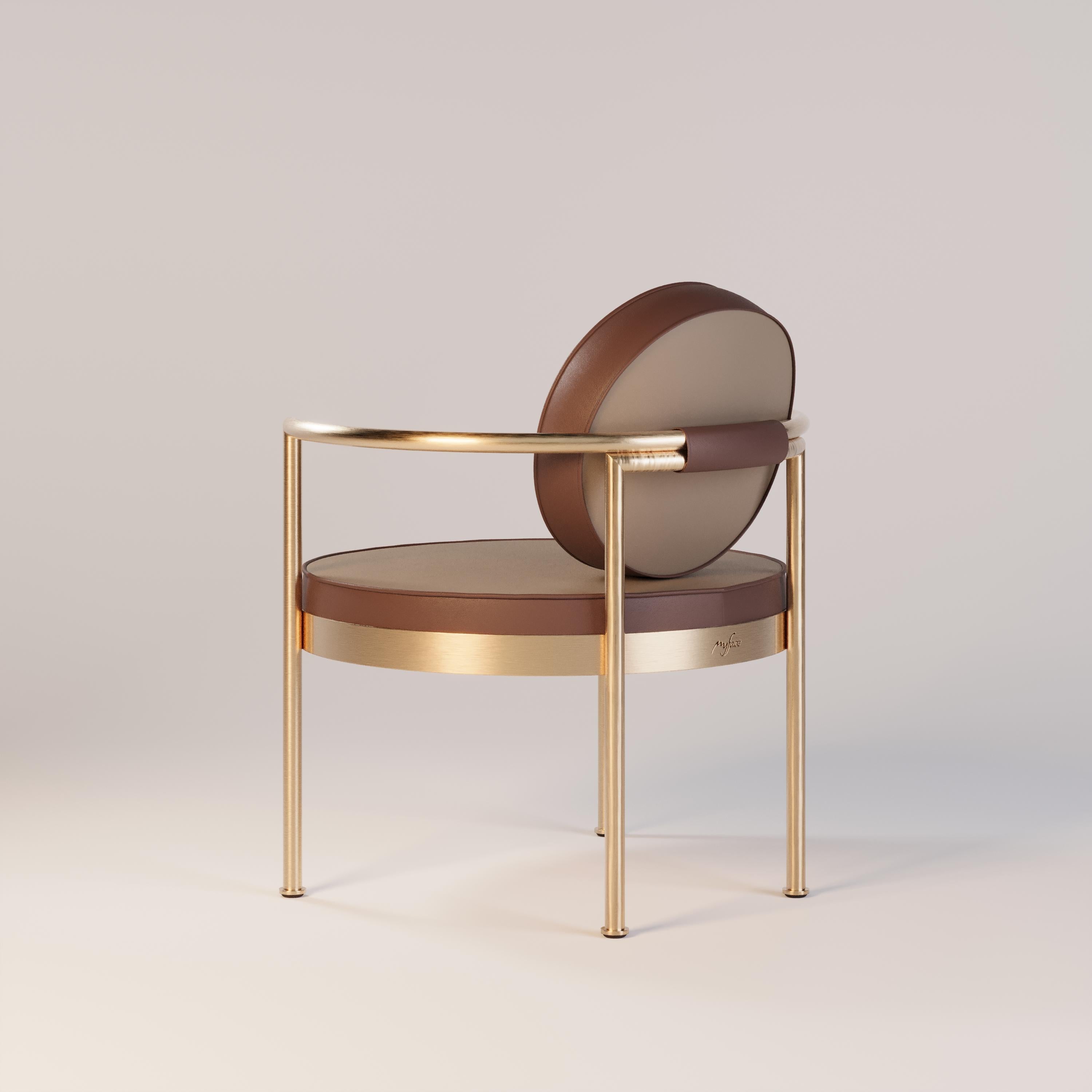 Modern Outdoor Lounge Chair Featuring a Gold Plated Frame For Sale