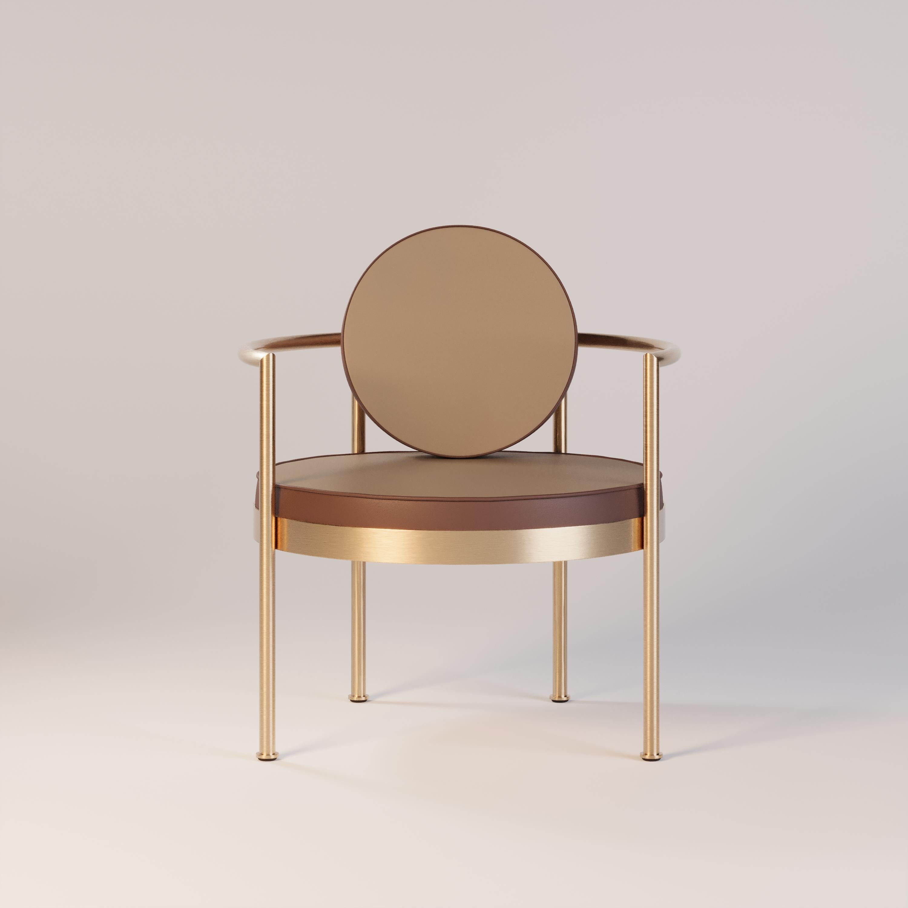 Contemporary Outdoor Lounge Chair Featuring a Gold Plated Frame For Sale