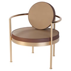 Silla de exterior con estructura dorada