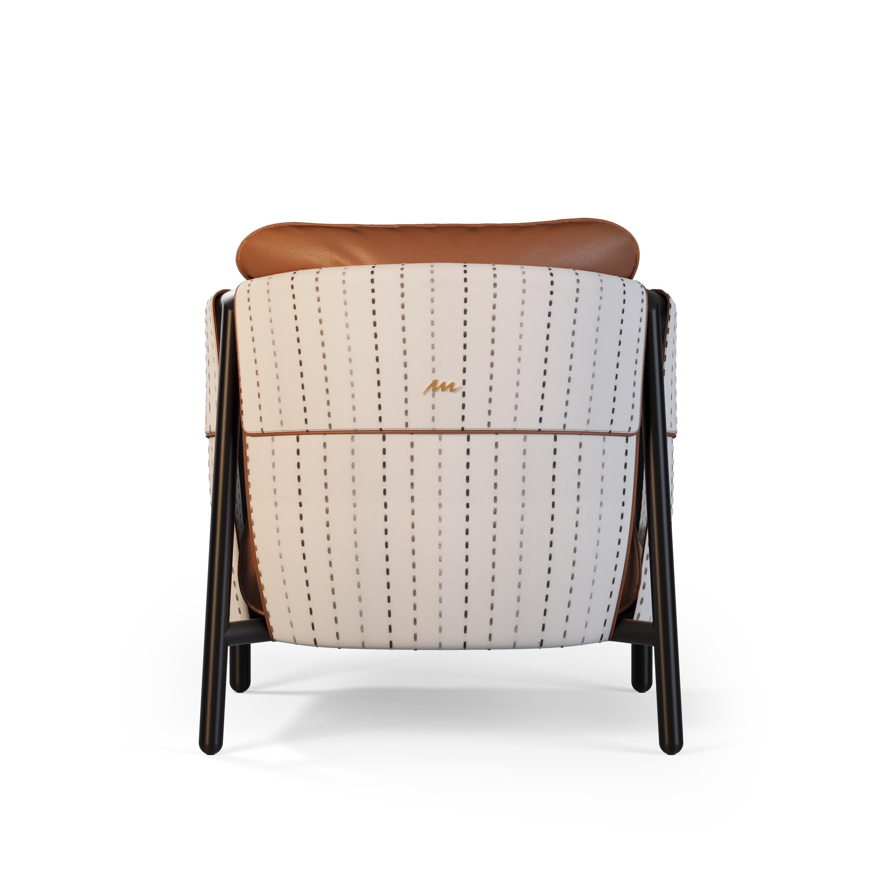 Sillón de exterior con tapicería de piel y detalles dorados en Nuevo estado para la venta en Santo Tirso, PT