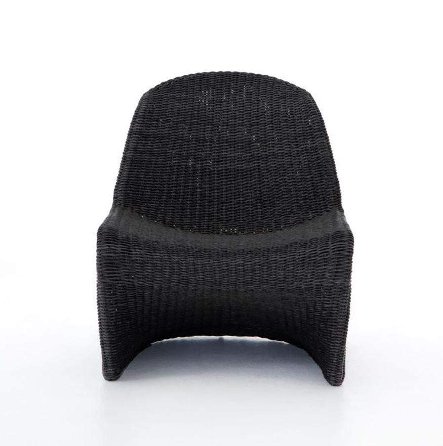 New outdoor / indoor woven lounge chair

Sup'r warm and inviting lounge chair that would work in any exterior patio or interior space. A soft black woven poly material that is durable. 

Cover or store inside during inclement weather and when not in