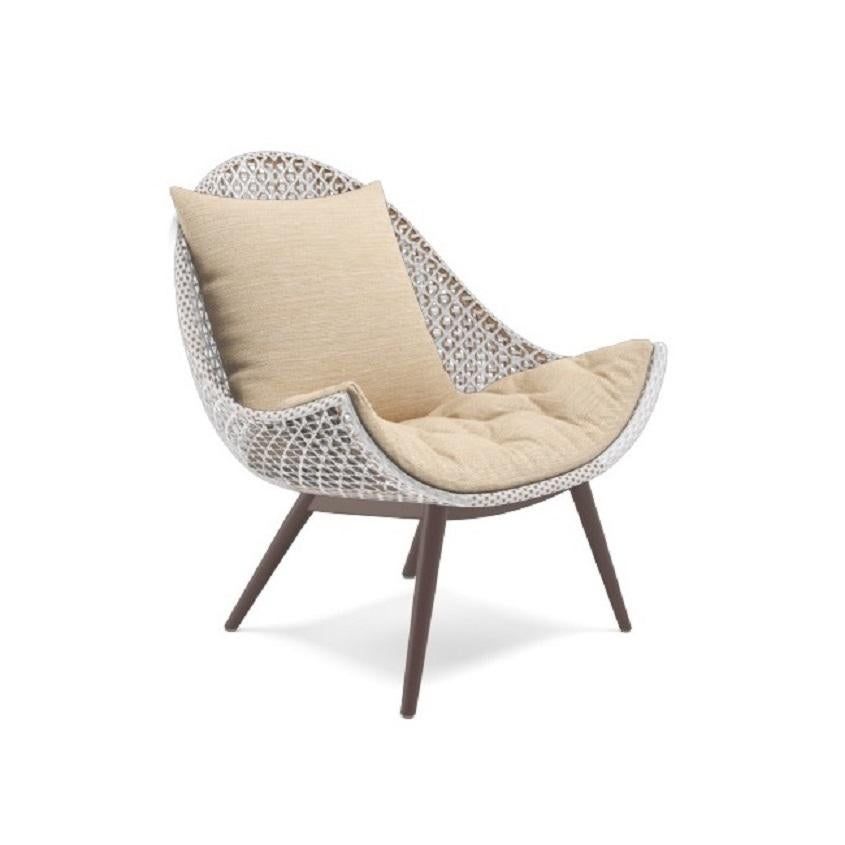 Modern Outdoor Lounge Chair in Open Wicker Weave  For Sale