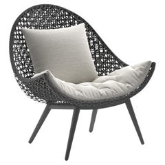Outdoor Lounge Chair in Open Wicker Weave 