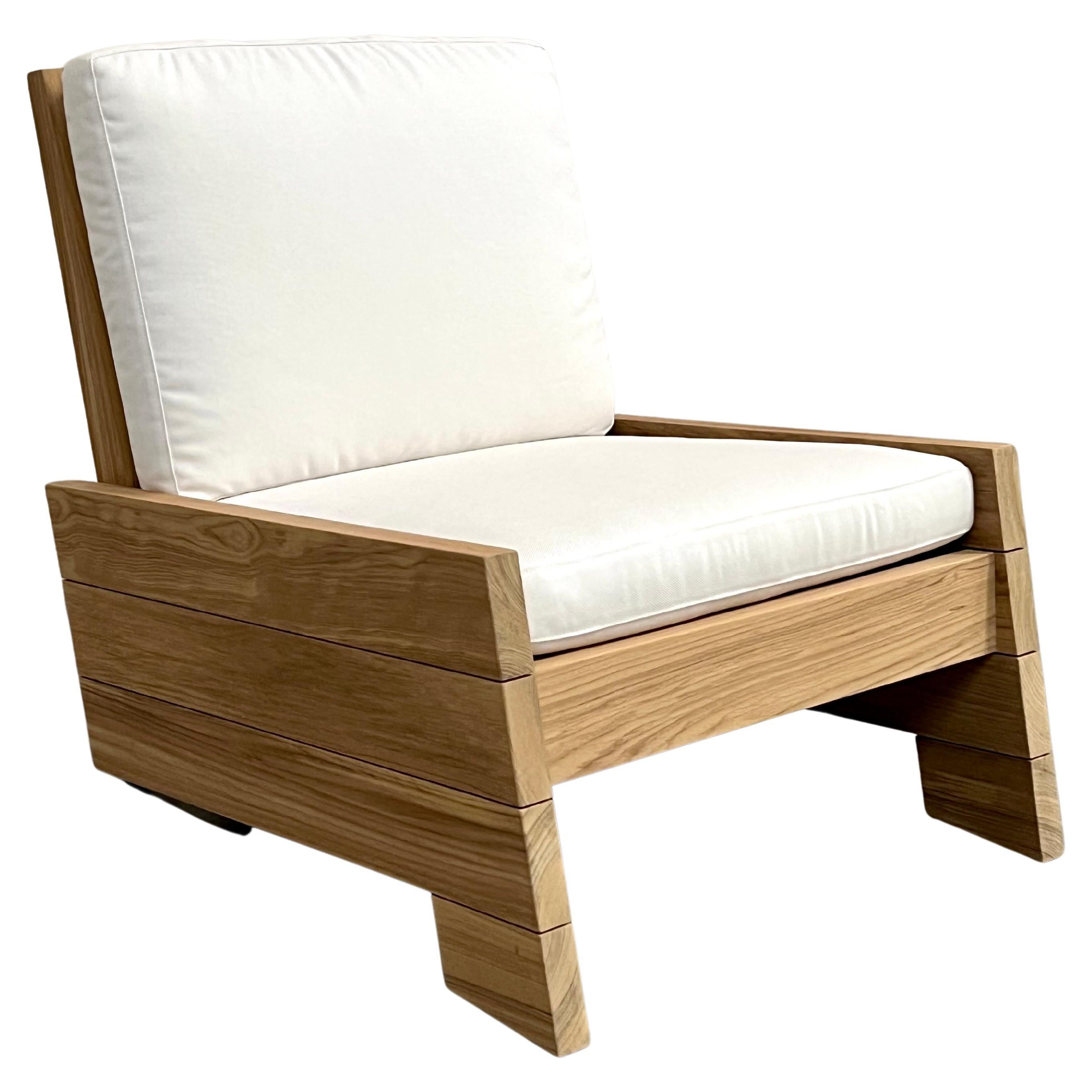 Outdoor Lounge Chair Made from Teak For Sale