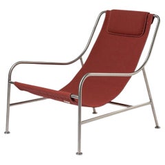 LISBOA – Polished Stainless Steel Lounge Chair with Textile Finish