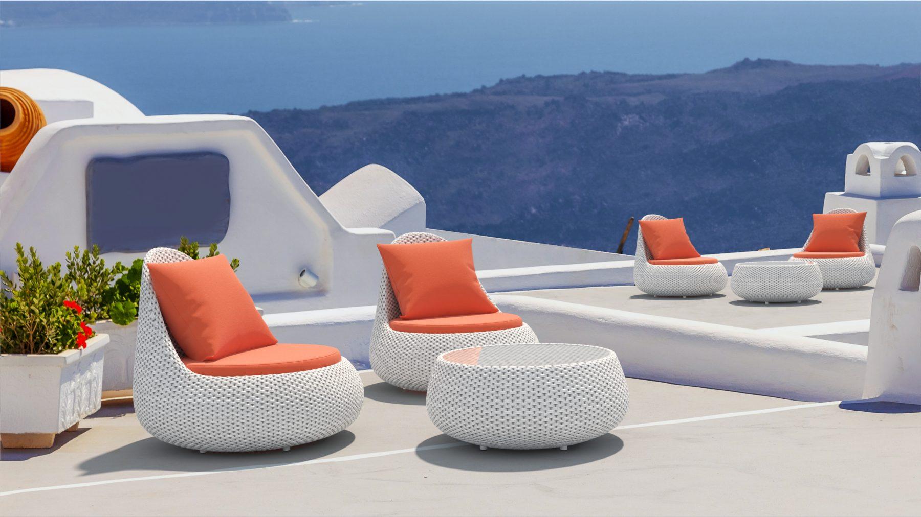 Lounge-Stuhl für draußen aus geflochtenem Geflecht im Zustand „Neu“ im Angebot in New York, NY