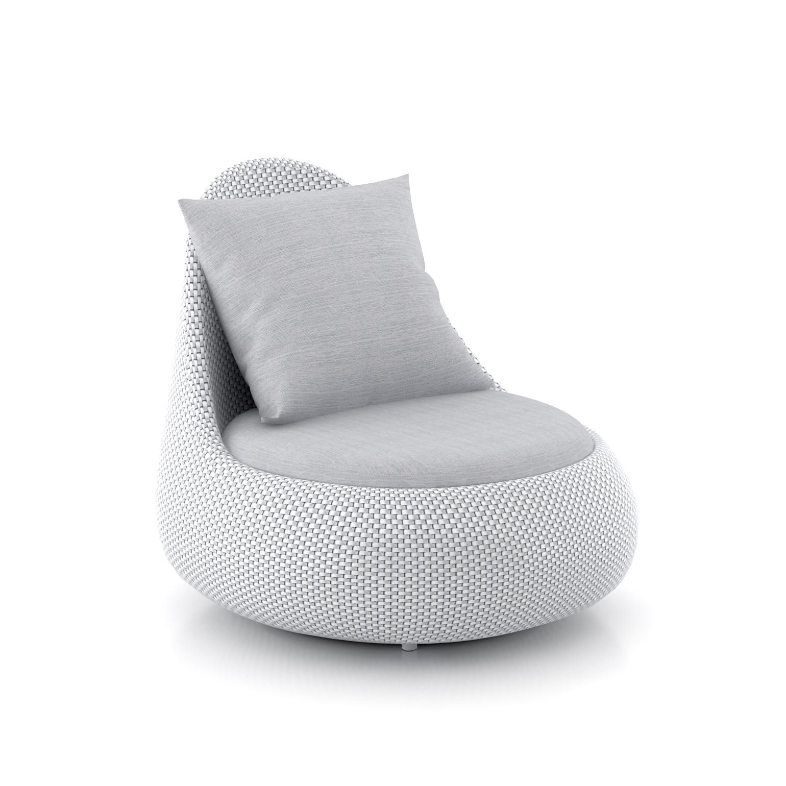 Lounge-Stuhl für draußen aus geflochtenem Geflecht (Moderne) im Angebot
