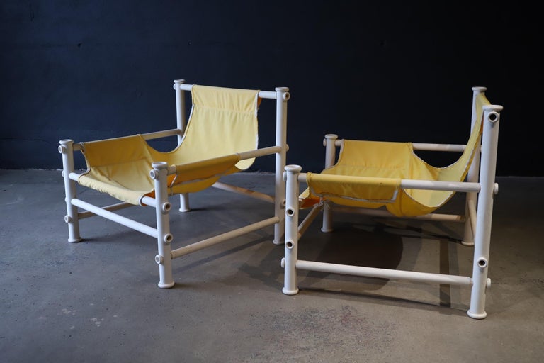 Mid-Century Modern Outdoor Lounge Chairs by Jerry Johnson Landes PVC Idyllwild For Sale