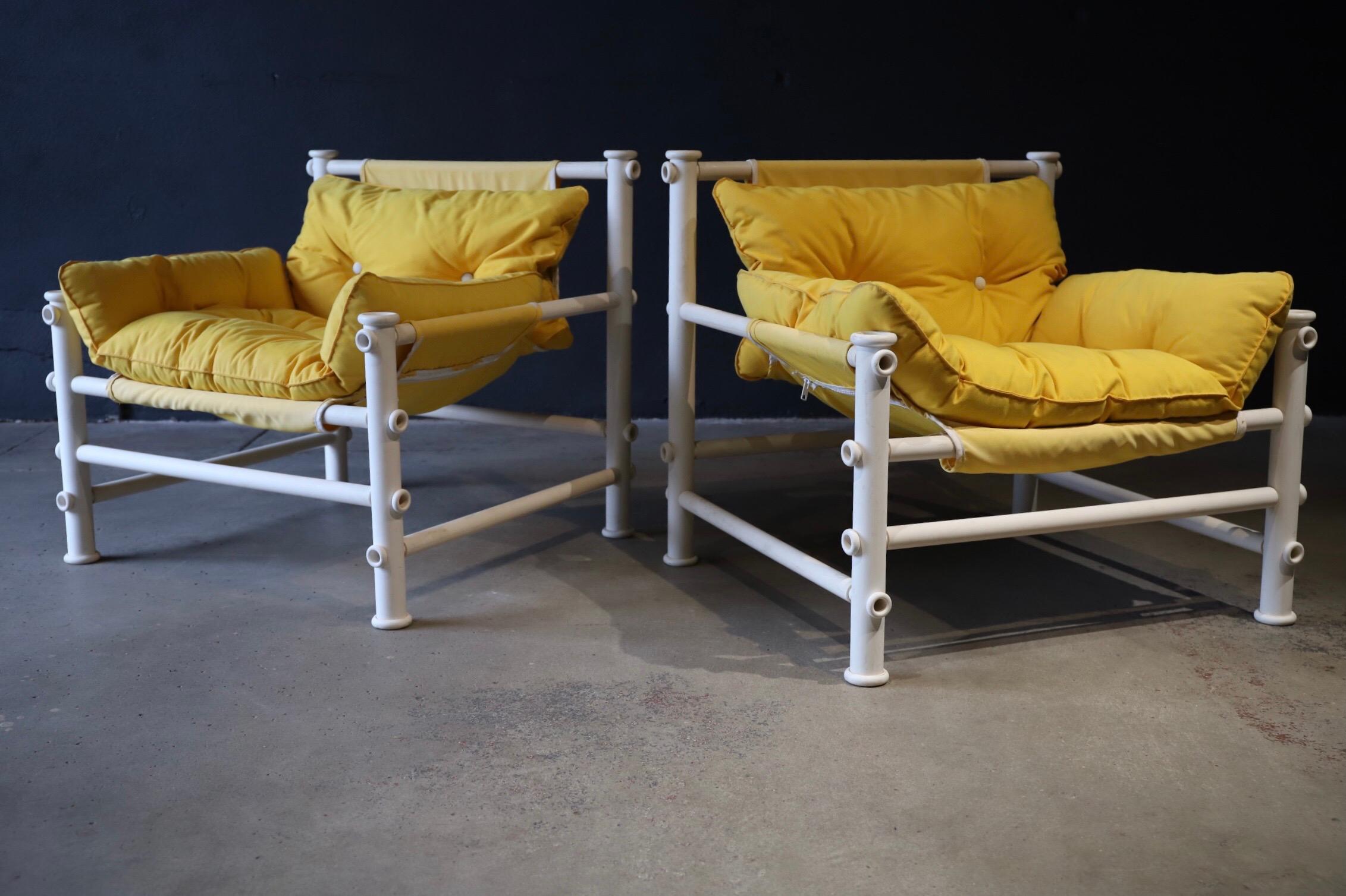 Mid-Century Modern Outdoor Lounge Chairs by Jerry Johnson Landes PVC Idyllwild
