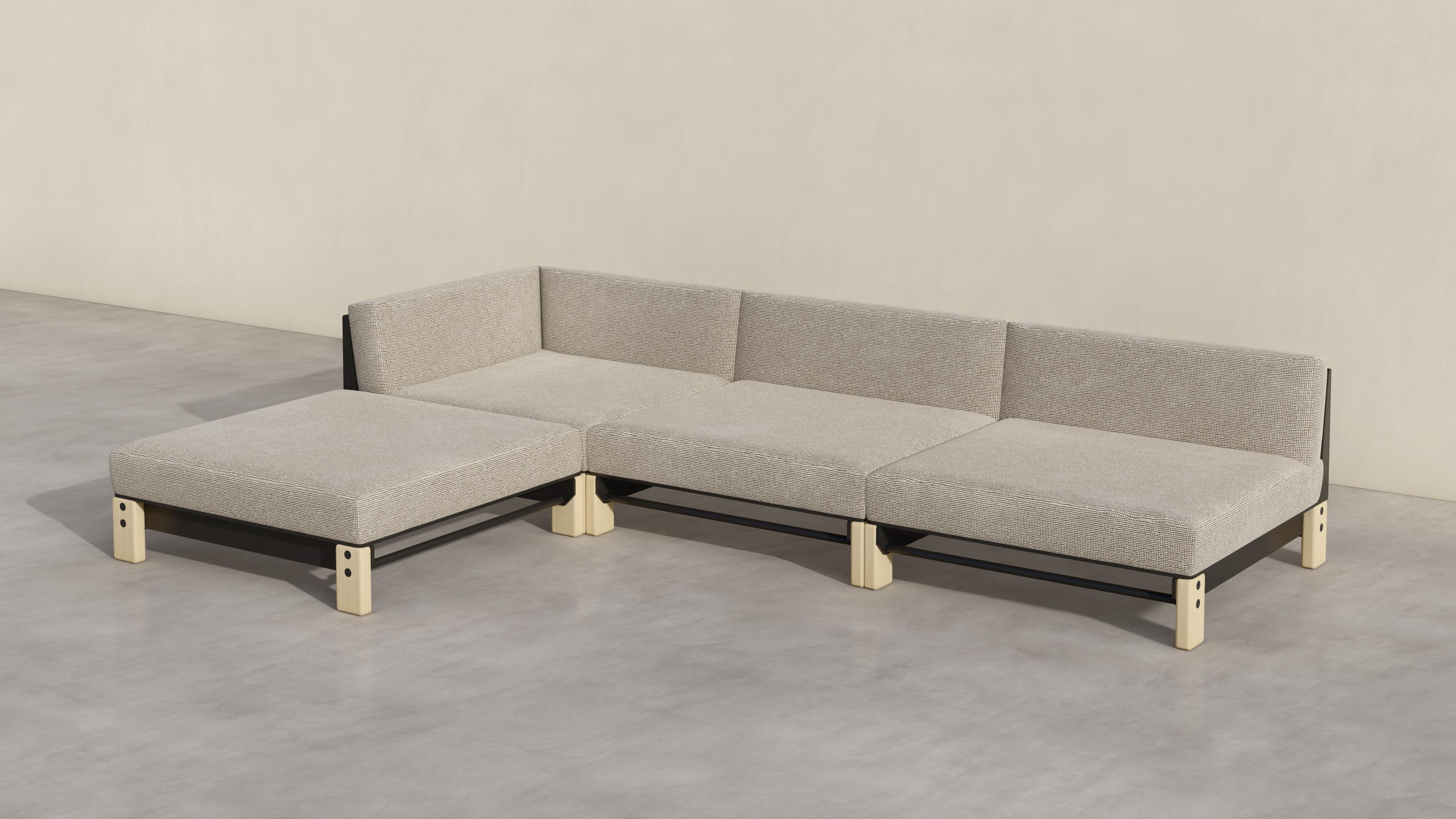 Modern Outdoor Lounge Sectional 0:1, L Set For Sale