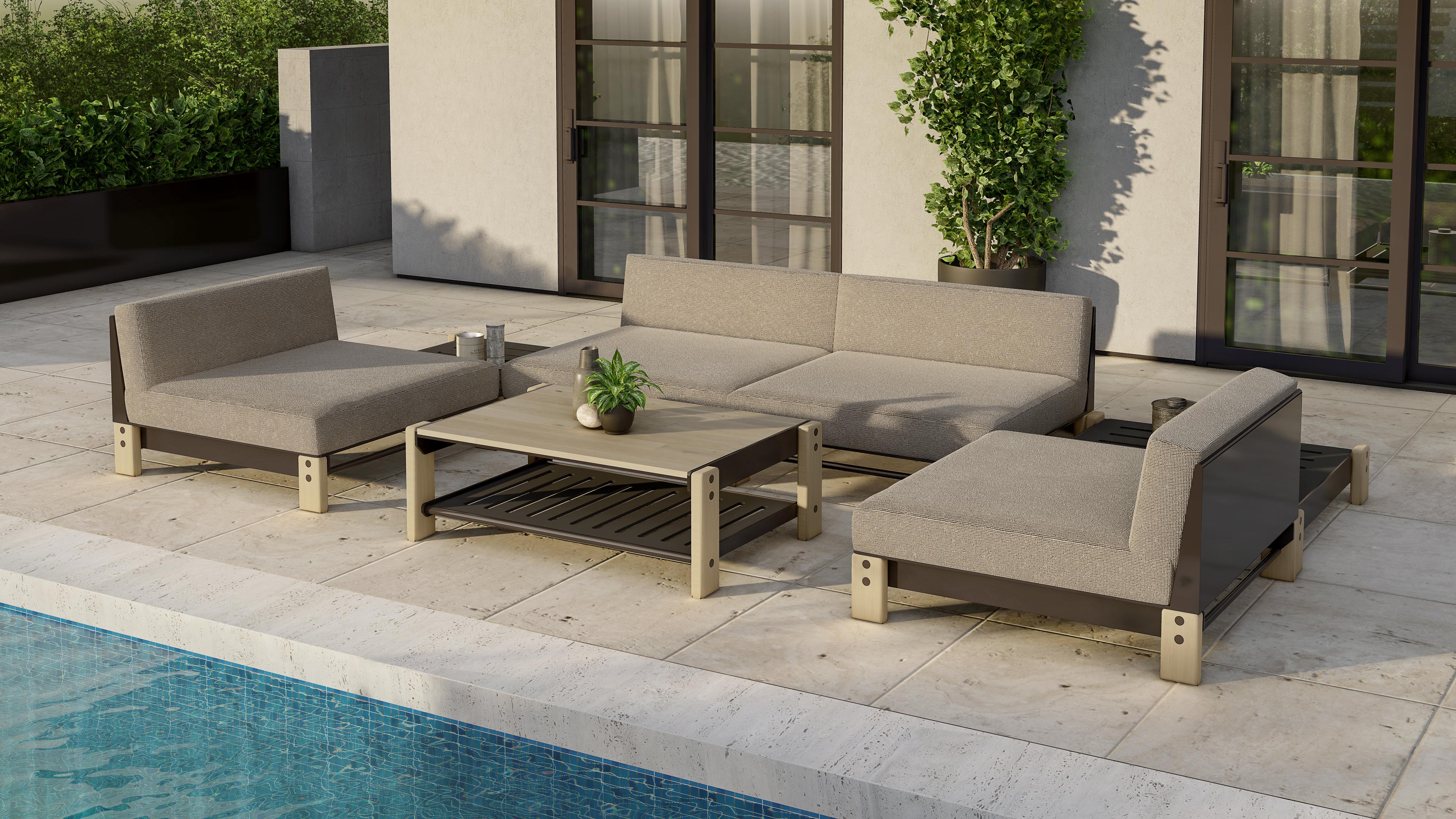 American Outdoor Lounge Sectional 0:1, Side Table For Sale