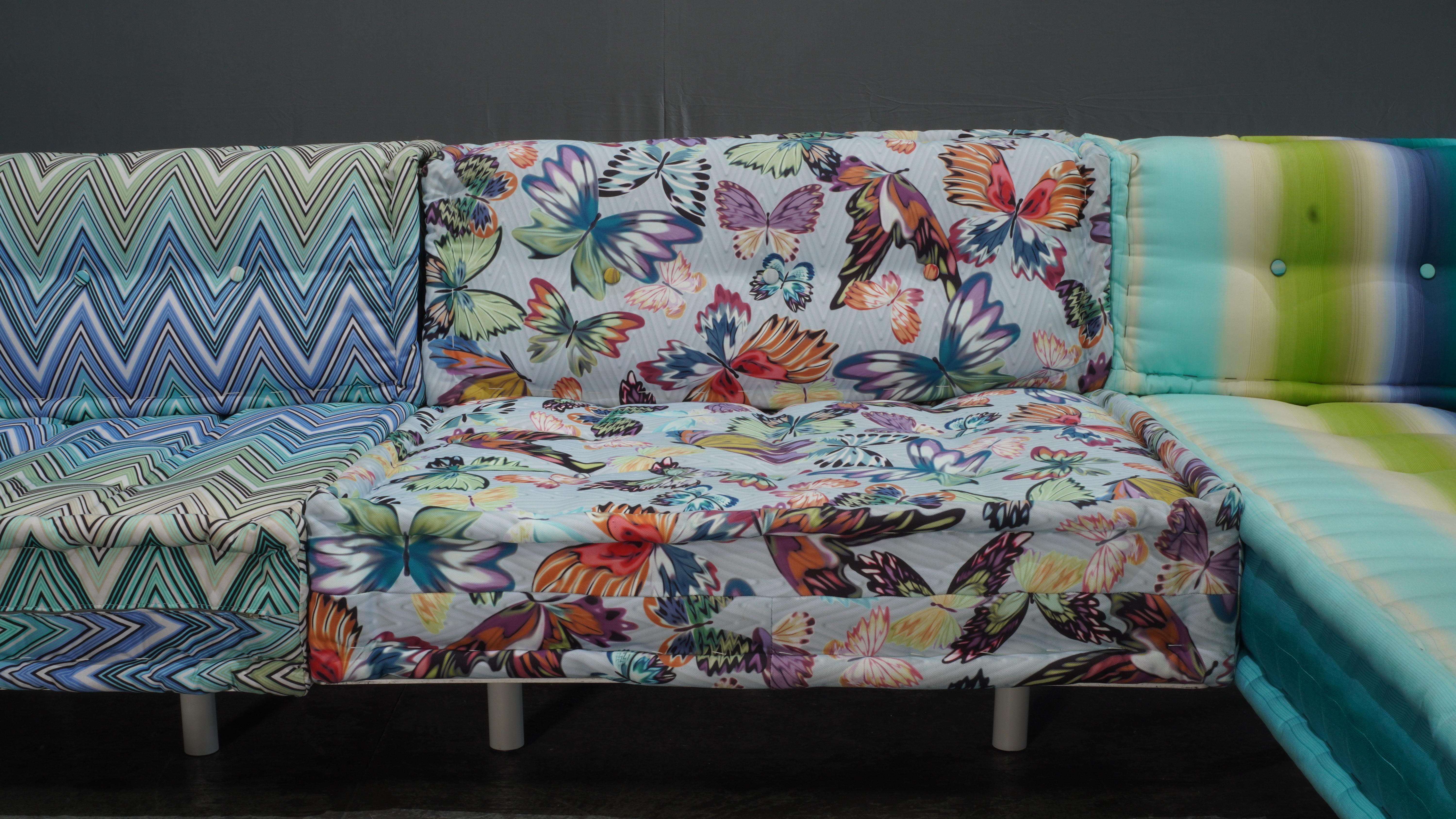 Outdoor Mah Jong Sectional Sofa Upholstered in Missoni by Roche Bobois, Set of 7 2