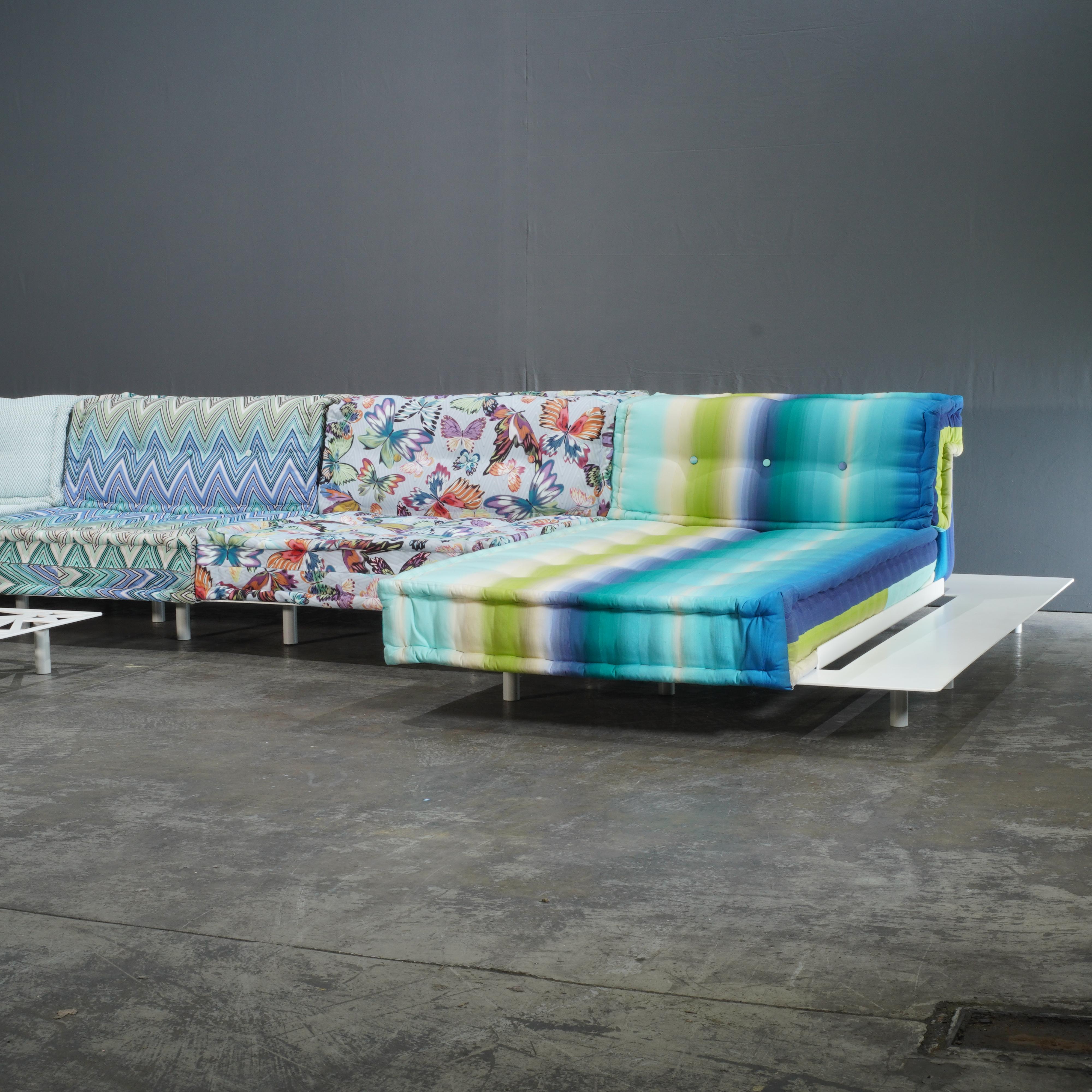 French Outdoor Mah Jong Sectional Sofa Upholstered in Missoni by Roche Bobois, Set of 7