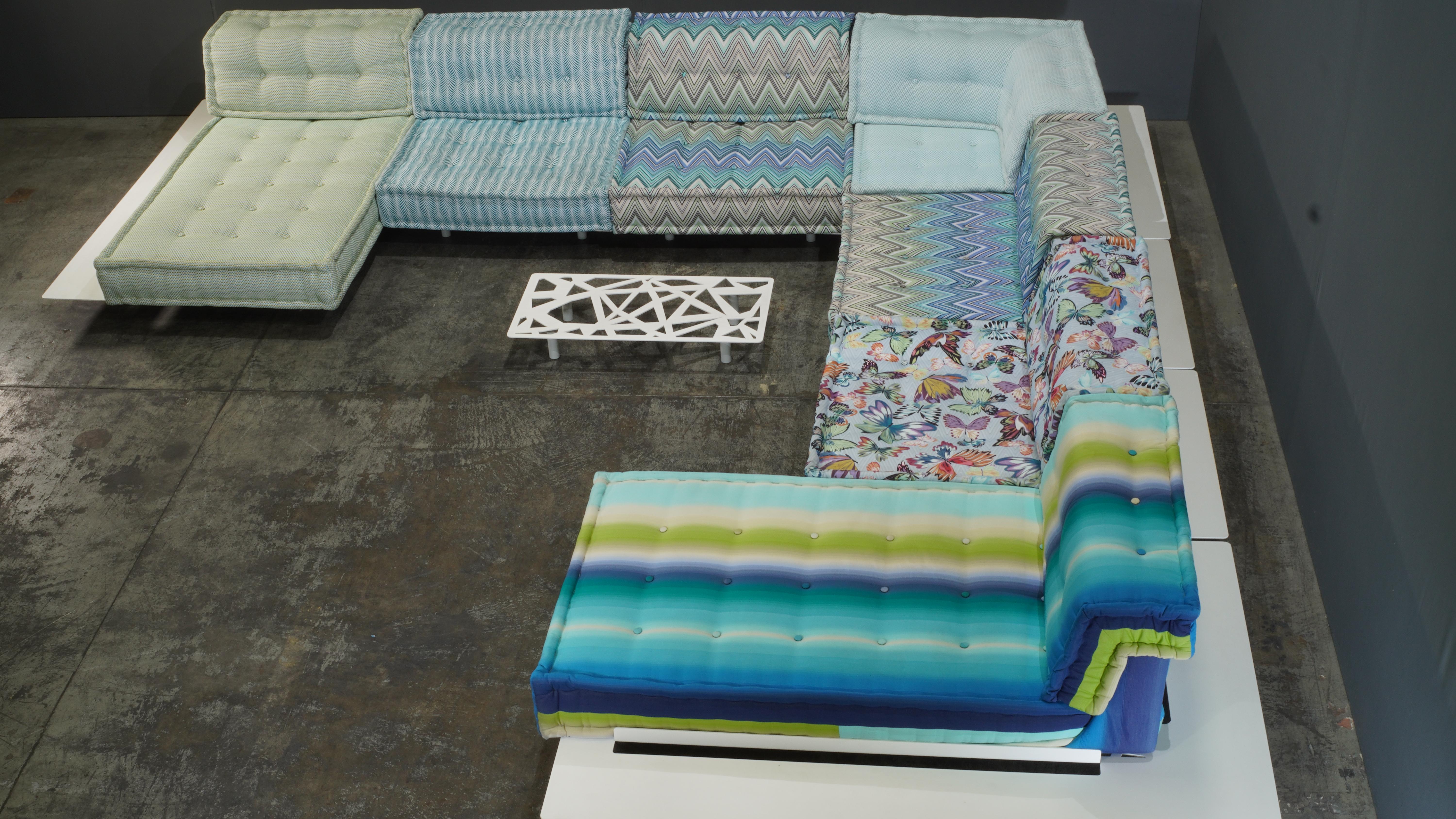 Fabric Outdoor Mah Jong Sectional Sofa Upholstered in Missoni by Roche Bobois, Set of 7