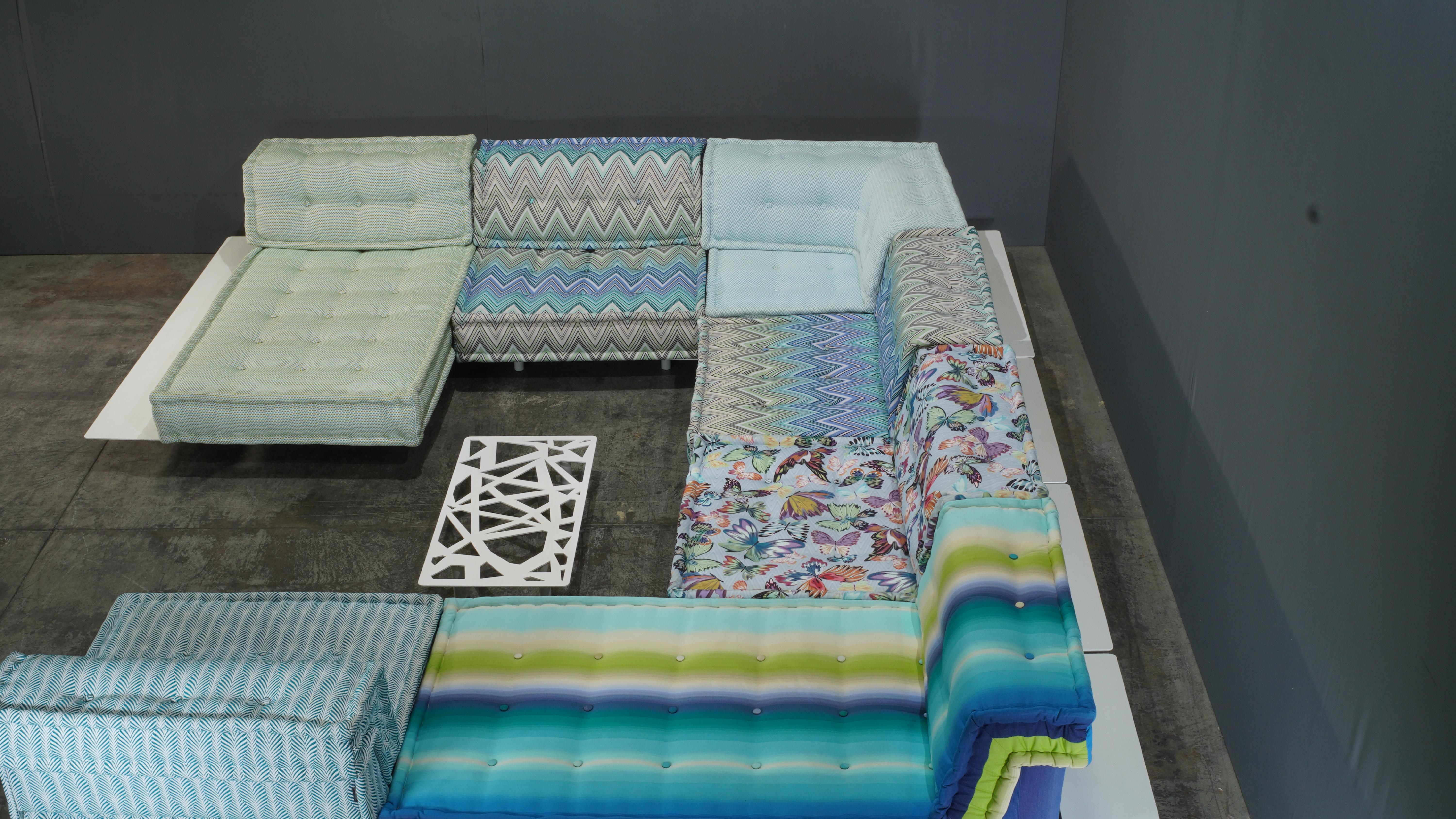 Outdoor Mah Jong Sectional Sofa Upholstered in Missoni by Roche Bobois, Set of 7 1