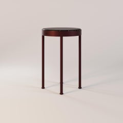 Table d'appoint Trace avec plateau en marbre haut de gamme et structure en acier Steele