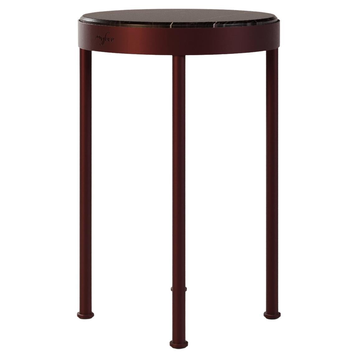 Patio Side Table with Marble Top
