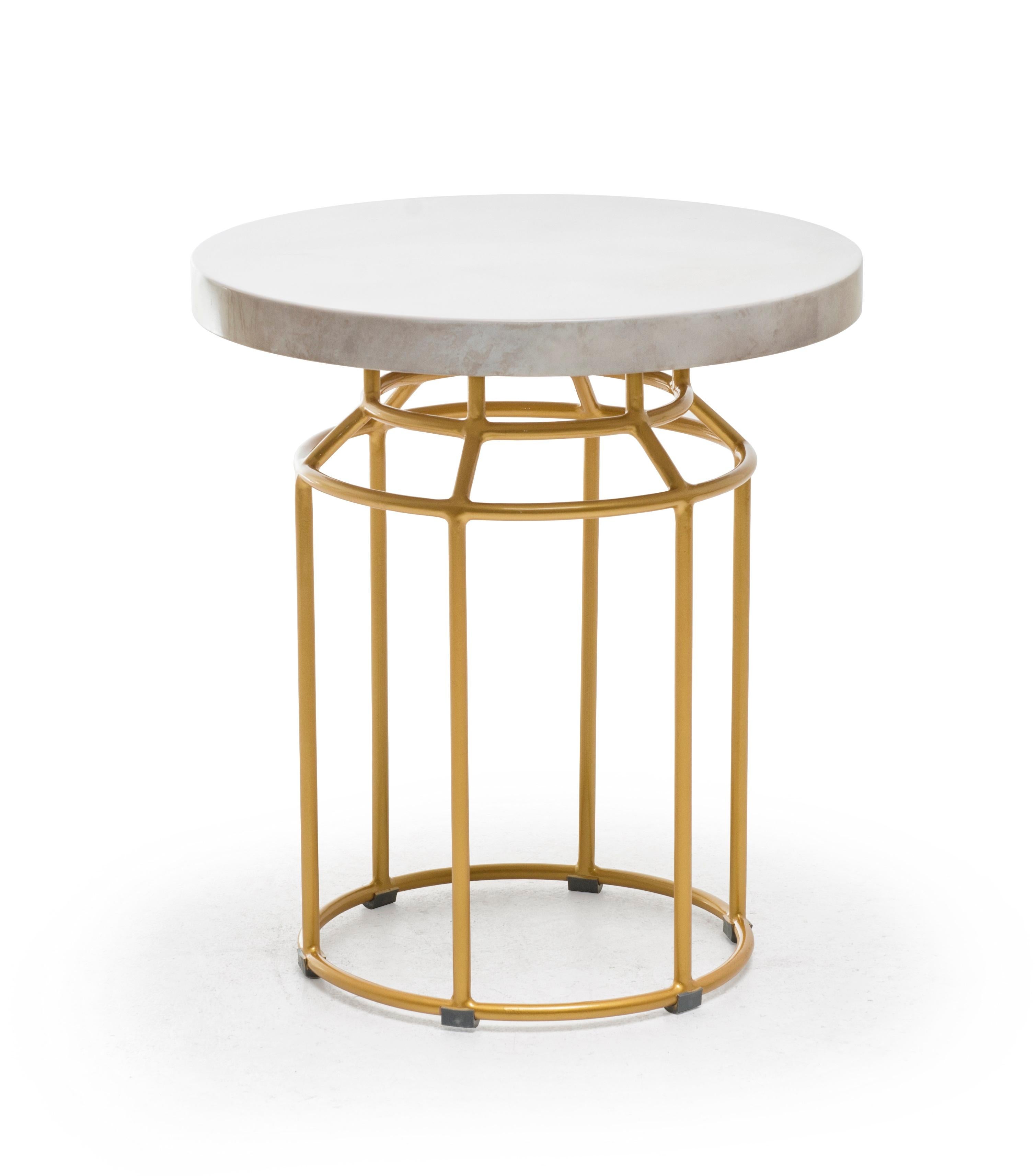 Outdoor Mason end table by Kenneth Cobonpue.
Materials: Fiberglass, aluminum.
Also available in other colors. 
Dimensions: Diameter 50cm x height 55cm. 

Jars are typically placed on shelves and cupboards. Mason is a reimagining of that,