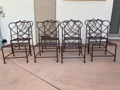 Outdoor Metal Chairs set of Eight  in Mario Papperzini Style