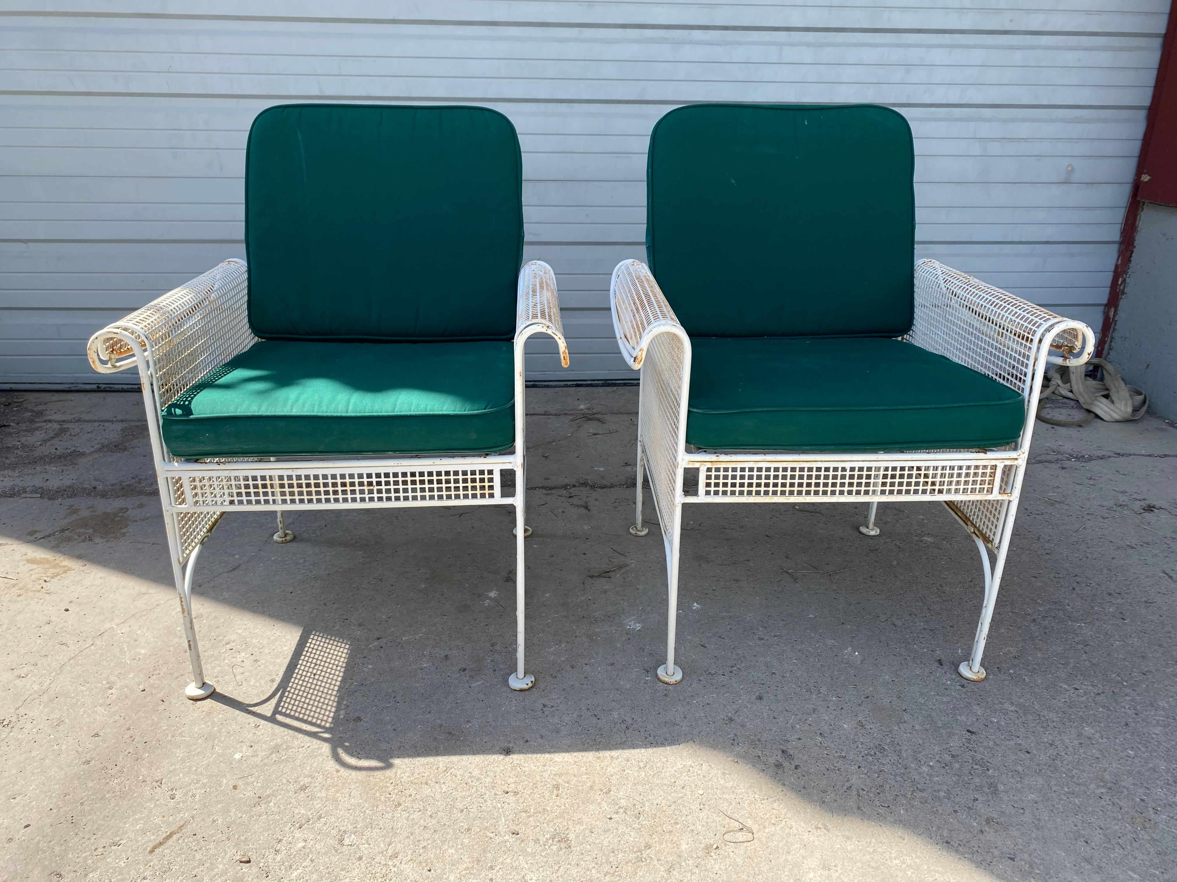 American Outdoor Metal Lounge Chairs, Attrib to Maurizio Tempestini for Salterini