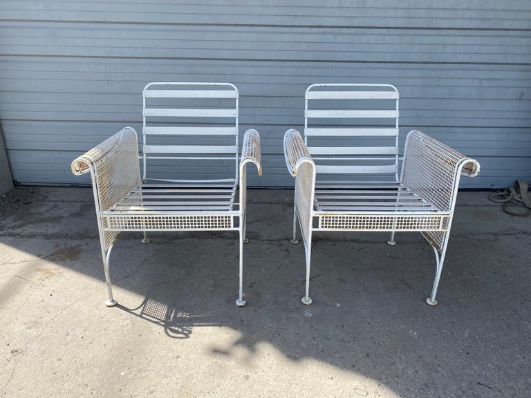 Mid-20th Century Outdoor Metal Lounge Chairs, Attrib to Maurizio Tempestini for Salterini For Sale
