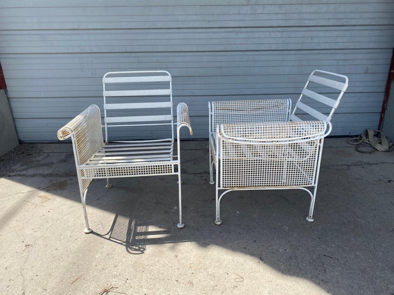 Outdoor Metal Lounge Chairs, Attrib to Maurizio Tempestini for Salterini For Sale 1